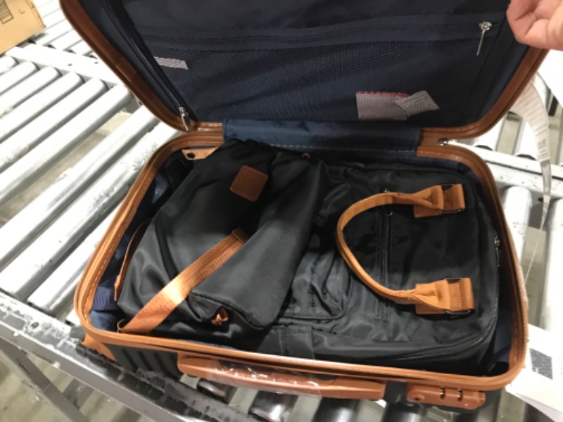 Photo 3 of **MISSING ONE ZIPPER** Coolife Suitcase Set 3 Piece Luggage Set Carry On Travel Luggage TSA Lock Spinner Wheels Hardshell Lightweight Luggage Set(Black, 3 piece set (BP/TB/20)) Black 3 piece set (BP/TB/20)