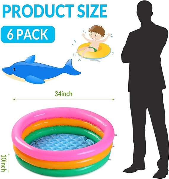 Photo 1 of Kiddie Pool for Toddler 34 x 10 Inch Inflatable Kids Swimming Pool Small Baby Pool 