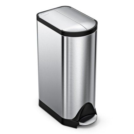 Photo 1 of simplehuman 30 litre butterfly step can fingerprint-proof brushed stainless steel + code H 60 pack liners