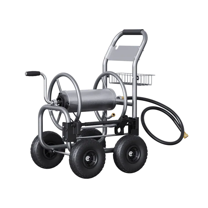 Photo 1 of Giraffe Tools Hose Reel Cart, Hose Cart with Wheels Heavy Duty, Industrial Hose Reels for Outside, 250-Feet of 5/8" Hose Capacity, Hose Guide Pre-Installed