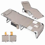 Photo 1 of Heavy Duty Tanning Chair with Face Hole Adjustable 5-Position Folding Chaise Lounge Chairs for Outside Portable Lay Flat Beach Lounge Chair for Outdoor Sunbathing Patio Pool Lawn Camping Deck Poolside