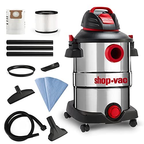 Photo 1 of Shop-Vac 12 Gallon 6.0 Peak HP Wet/Dry Vacuum, Stainless Steel Tank, 3 in 1 Function Portable Shop Vacuum with Attachments, Drain Port, Ideal for Jobs
