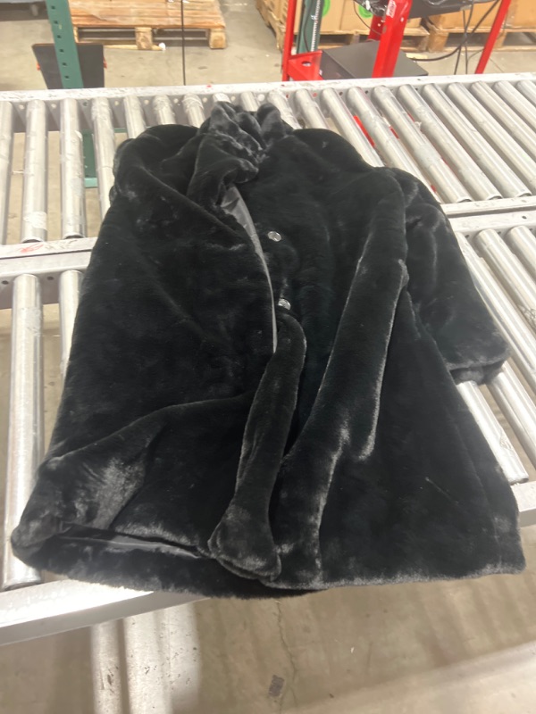 Photo 3 of The Drop Women's Kiara Loose-Fit Long Faux Fur Coat, Black, XXL, Plus Size
