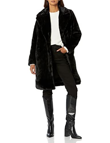 Photo 1 of The Drop Women's Kiara Loose-Fit Long Faux Fur Coat, Black, XXL, Plus Size
