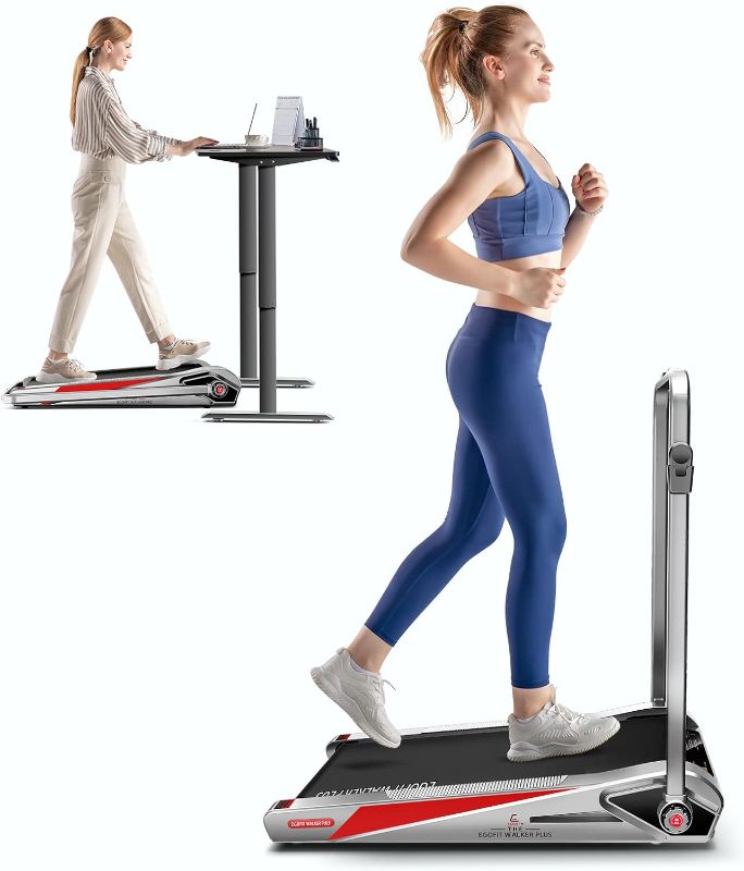 Photo 1 of Egofit Walker Pro/Plus Smallest Under Desk Treadmill Walking Pad, Small & Compact Walking Treadmill with Incline to Fit Desk Perfectly and Home & Office with APP & Remote Control