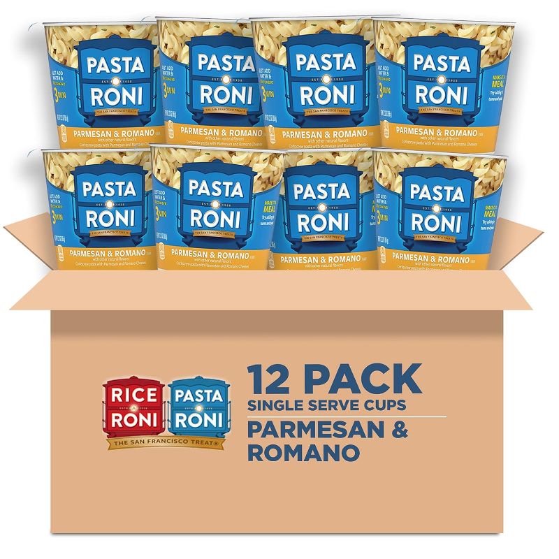 Photo 1 of Quaker Roni Cups Mix 2.32 oz Pack of Cups, Parmesan & Romano Cheese Pasta, 27.84 Ounce, (Pack of 12)

