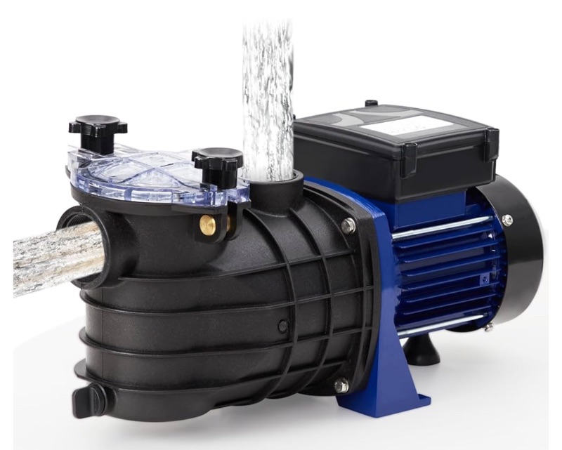 Photo 1 of 0.75HP Pool Pump In/Above Ground Water Pump Single Speed, 550W/115V, 2641GPH & High Flow, Powerful Self Primming Swimming Pool Pumps with Filter Basket, Low Noise
