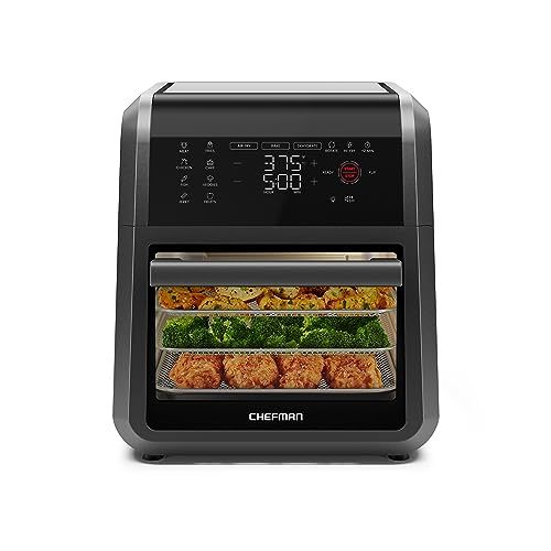 Photo 1 of 12 Qt. Black Multi-Function Digital Air Fryer with Rotisserie, Dehydrator Function
