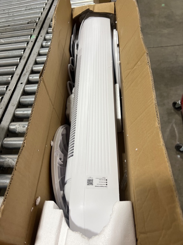 Photo 1 of Dreo Tower Fan with Remote, Smart Oscillating Quiet Fans for Bedroom, Bladeless Standing Cooling Floor Fan with WiFi Voice Control Blow Cold Air, 4 Modes, 4 Speeds, 8H Timer, Works with Alexa/Google Snow White