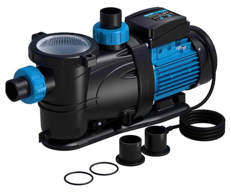 Photo 1 of 3 HP Pool Pump with Timer,7860GPH above Ground Pool Pump Timer 115V, Inground Pool Pumps High Speed Flow, Self Primming Swimming Pool Pump with Filter Basket