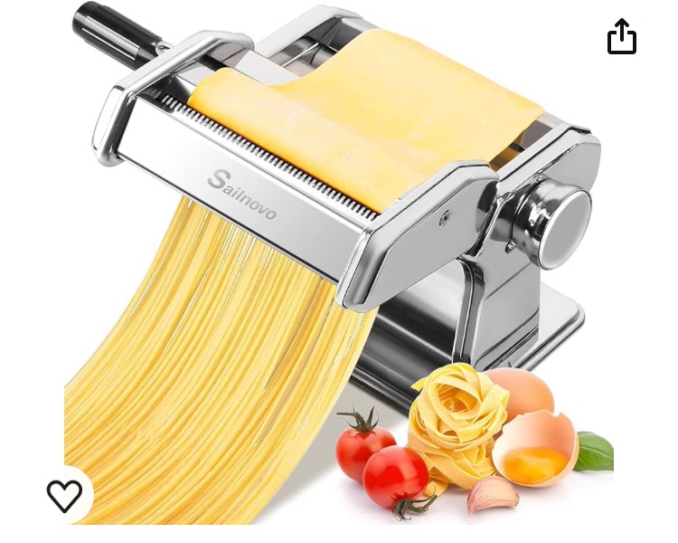 Photo 1 of Pasta Maker Machine, 150 Roller Pasta Maker, 7 Adjustable Thickness Settings, 2-in-1 Noodles Maker with Rollers and Cutter, Perfect for Spaghetti,Fettuccini, Lasagna or Dumpling Skins