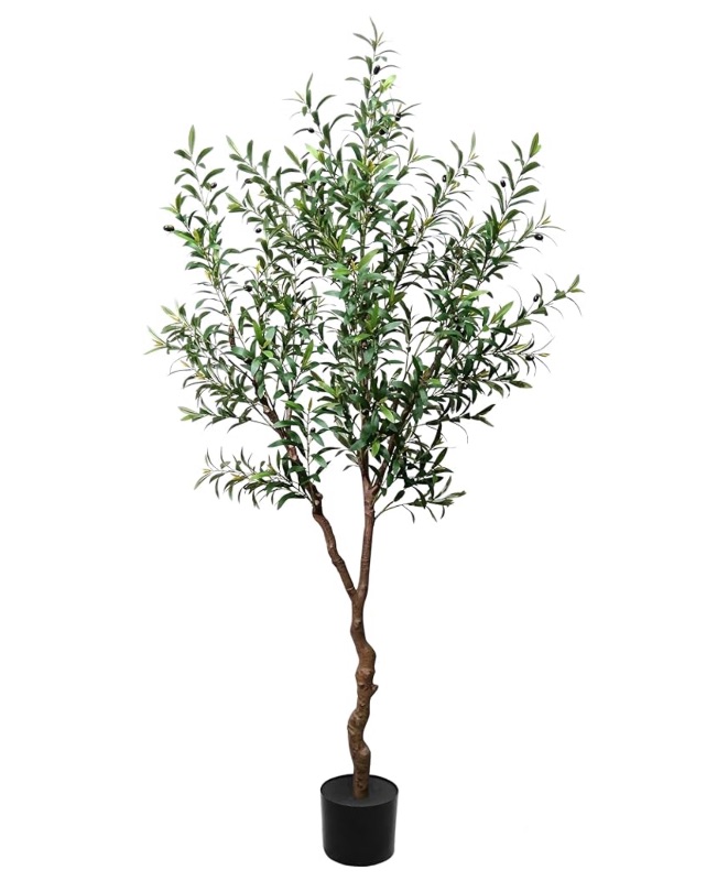 Photo 1 of Fresh tall artificial olive trees artificial indoor 7 feet (84 inches) realistic potted silk indoor large fruit for home offices, living rooms, bedrooms, stairs and foyer decor