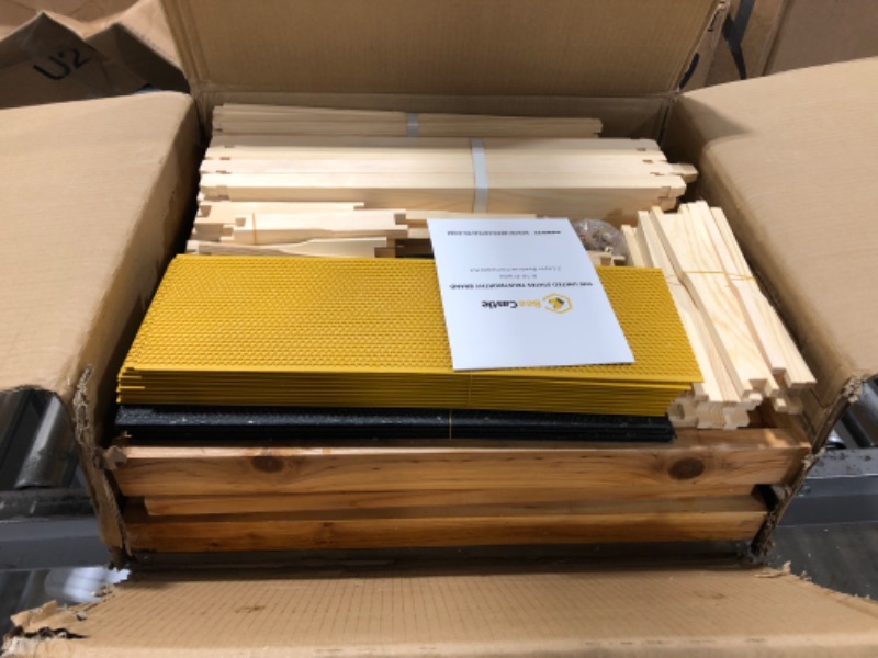 Photo 2 of 10-Frames Complete Beehive Kit, 100% Beeswax Coated Bee Hive Includes Frames and Beeswax Coated Foundation Sheet (2 Layer)