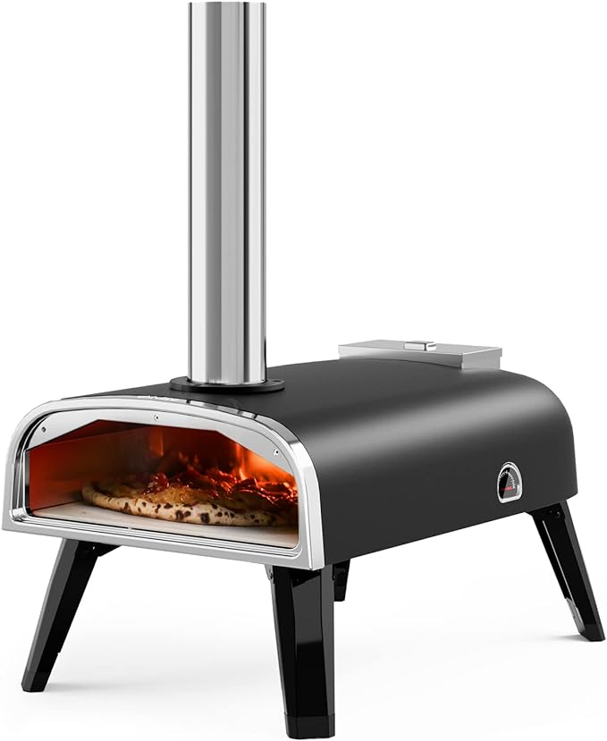 Photo 1 of aidpiza Pizza Oven Outdoor 12" Wood Fired Pizza Ovens Pellet Pizza Stove for Outside, Portable Stainless Steel Pizza Oven for Backyard Pizza Maker Portable Mobile Outdoor Kitchen