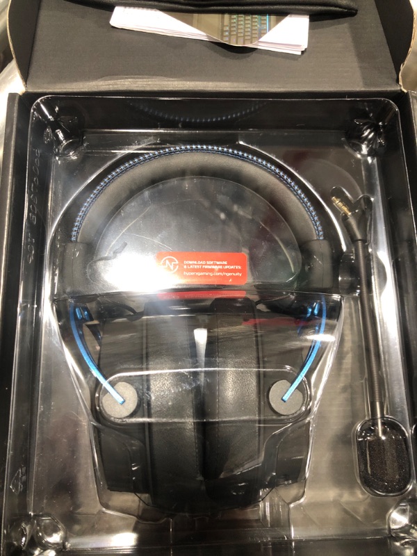 Photo 2 of HyperX Cloud Alpha S - PC Gaming Headset, 7.1 Surround Sound, Adjustable Bass, Dual Chamber Drivers, Chat Mixer, Breathable Leatherette, Memory Foam, and Noise Cancelling Microphone - Blue