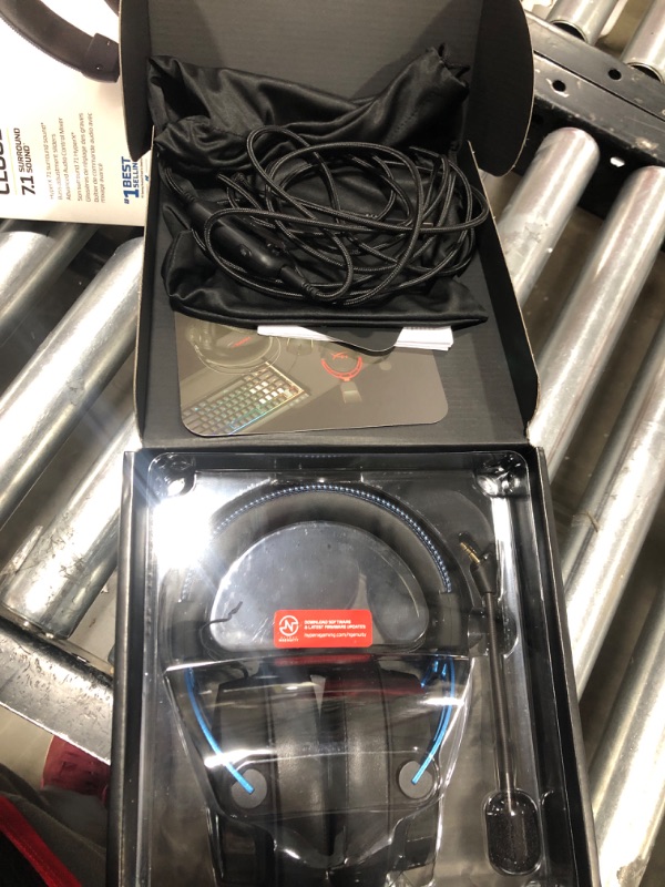 Photo 3 of HyperX Cloud Alpha S - PC Gaming Headset, 7.1 Surround Sound, Adjustable Bass, Dual Chamber Drivers, Chat Mixer, Breathable Leatherette, Memory Foam, and Noise Cancelling Microphone - Blue