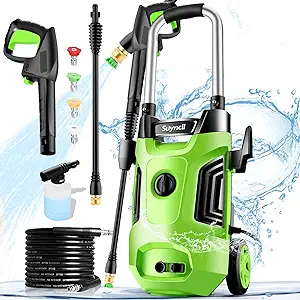 Photo 1 of Electric Pressure Washer Power Cleaner - SY3200 Suyncll 2.5 GPM Power Washer 1800W High Pressure Car Cleaner with All-in-one Spray Nozzle, 20 Ft Hose & 35 Ft Wire, CSA Compliant, Green