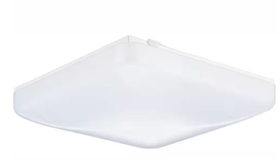 Photo 1 of 15 in. White LED Low-Profile Residential Square Flush Mount
