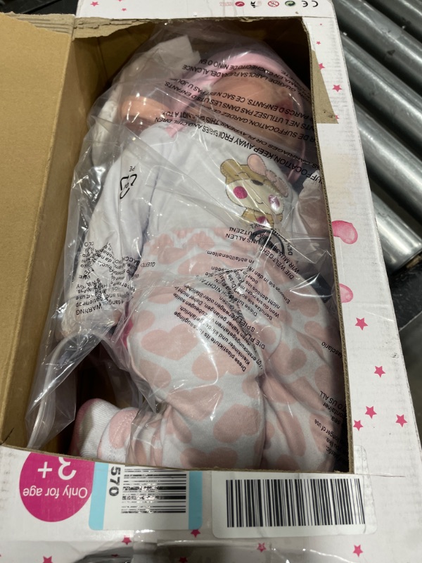 Photo 2 of CHAREX Lifelike Reborn Baby Girl Doll Realistic 22 inch Weighted Newborn Dolls with 2 Set Clothing Pacifier Feeding Bottles Gift Box