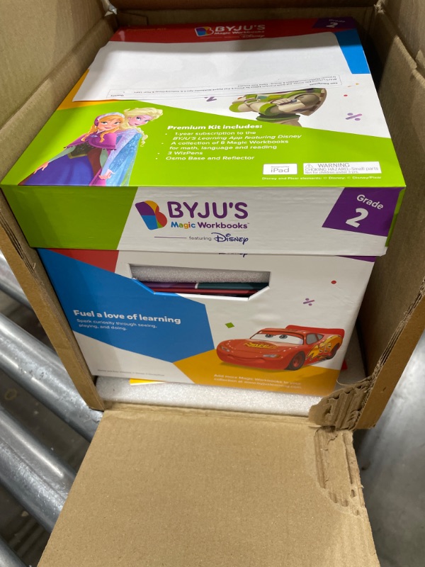 Photo 2 of BYJU’S Learning Kits: Disney, 2nd Grade Premium Edition (App + 8 Workbooks) Ages 6-8, Featuring Disney & Pixar Characters - Learn Grammar, Multiplication/Division & Writing - Osmo iPad Base Included iPad 2nd Grade