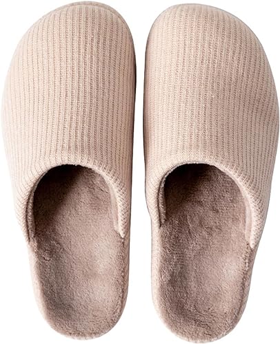 Photo 1 of Anmerl House Slippers for Women and Men, Casual Non-Slip Mute Short Plush Warm Floor Bedroom Slippers Home Shoes - XL