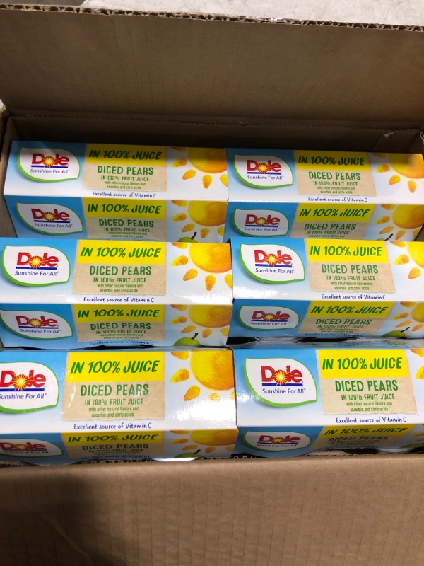 Photo 2 of 10038900Dole Fruit Bowls Diced Pears in 100% Juice Snacks, 4oz 24 Total Cups, Gluten & Dairy Free, Bulk Lunch Snacks for Kids & Adults
029002
