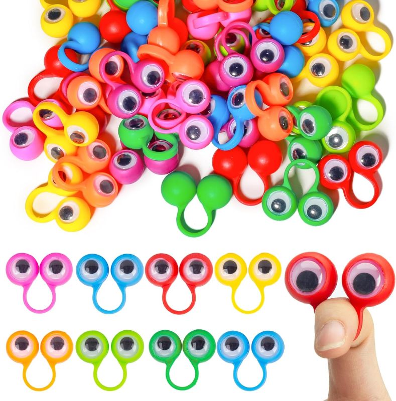 Photo 1 of 24 pcs Eyeball Rings, Finger Puppet Eyes Monster Finger Wiggly Eyeball Googly Eye Rings for Kids Birthday Goodie Bag Stuffers Party Favors Classroom...