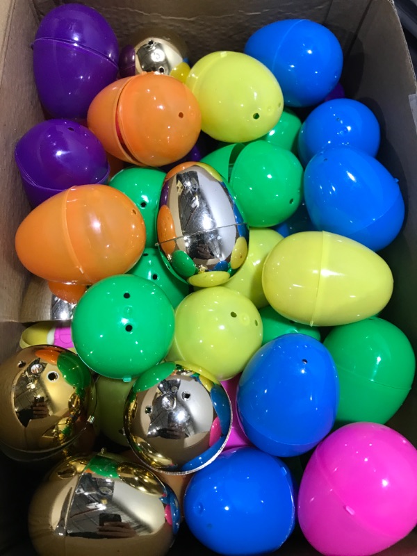 Photo 2 of [6 Surprise Golden Eggs] 100 Pack Prefilled Easter Eggs with Assorted Toys, 100 Plastic Easter Eggs Fillers with Fidget Toys, Easter Eggs Hunt Party Favor for Kids Girls Boys Easter Basket Stuffers