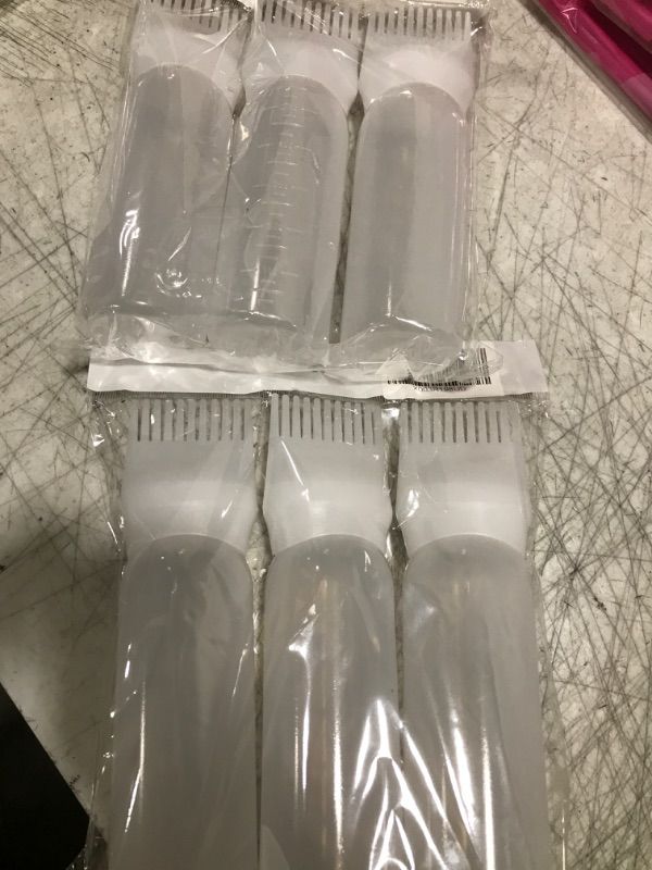 Photo 1 of 2 PACK - sepasnrk Root Comb Applicator Bottle 6 Ounce,3 Pack Applicator Bottle for Hair Dye with Graduated Scale(White)