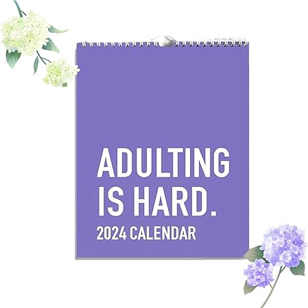 Photo 1 of 2024 Calander-Adulting is Hard 2024 Calendar, Office, Classroom,Daily Grid Personalized Note Pads Calendar, Planners for Office Calender,Wall Calander (1pcs)