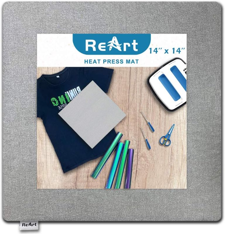 Photo 1 of ReArt 12" x 12" Heat Press Mat for Cricut Easypress Both Sides Applicable - Mat for Heat Press Machines and HTV and Iron On Projects