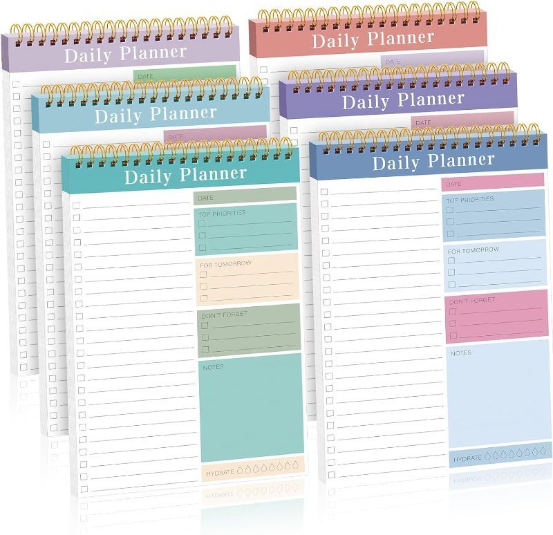 Photo 1 of Hotop 6 Pack To Do List Notepad Daily Planner Notepad to Do Notebook Daily To Do List Notebook Daily To Do Notepads for Adults and Kids Classroom Office, 30 Sheets/ Pack (Mixed Colors, Fresh Style)
