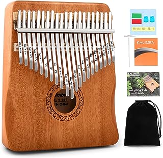 Photo 1 of Kalimba Thumb Piano,YUNDIE Portable 21 Keys Mbira Finger Piano with Tune Hammer and Study Instruction,Musical Instruments Gift for Kid Adult Beginners Professional(Brown)