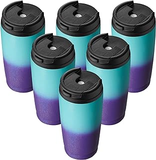 Photo 1 of MUCHENGHY 20oz Tumbler with Lid and Straw, Double Wall Stainless Steel Vacuum Insulated Tumblers, High Sealing Leak-proof Travel Coffee Mug for Hot and Cold Drinks(Rainbow Polar Light, 6 Pack)