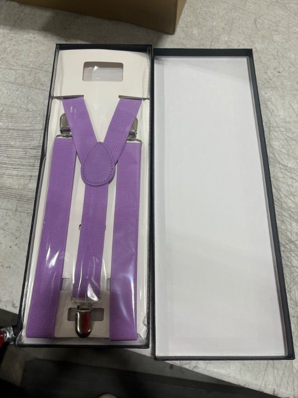 Photo 1 of CEAJOO Men's Suspenders Y Back Adjustable 1 Inch Wide with Clips - LAVENDAR 

