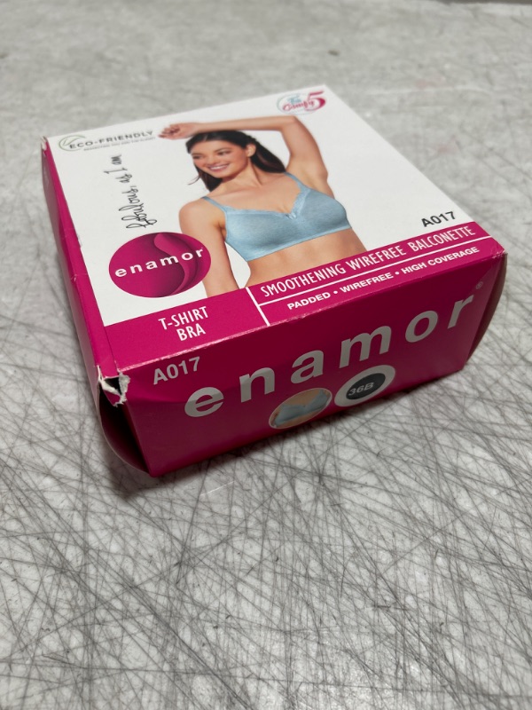 Photo 2 of Enamor Smoothing Wireless Padded Bra for Women - High Coverage, with Back Closure 36B Black