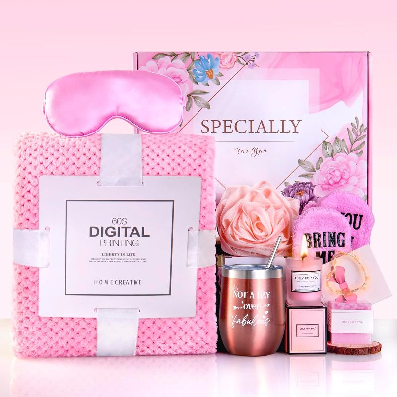 Photo 1 of Gifts for Mom Women - Birthday Mother Get Well Soon Gifts from Daughter Son, Relaxing Spa Gift Basket Set for Mom Sister Husband Happy Birthday Bath Set Gift for Women/Best Friend/Mom/Sister
