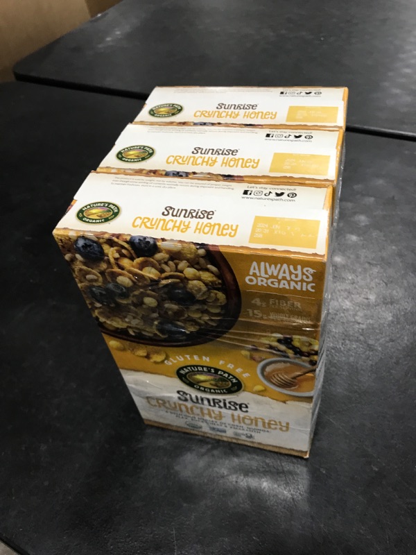 Photo 2 of Nature's Path Sunrise Organic Gluten Free Cereal, Crunchy Honey, 10.6 Oz Box 3 PACK -- EXP JUN 9 2024