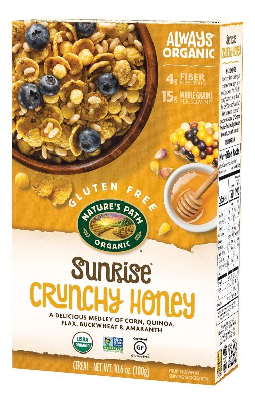Photo 1 of Nature's Path Sunrise Organic Gluten Free Cereal, Crunchy Honey, 10.6 Oz Box 3 PACK -- EXP JUN 9 2024