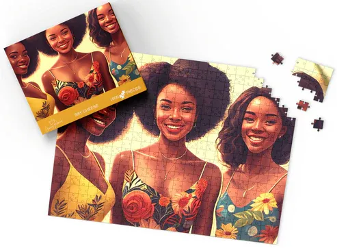 Photo 1 of Dive into Relaxing Art: LewisRenee's African American Women Puzzle (Say Cheese)
