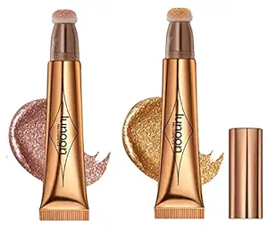 Photo 1 of 2 Pack Contour Beauty Wand, Highlighter ?Face Concealer Contouring with Cushion Applicator Long Lasting & Smooth Matte Finish Liquid Illuminator Makeup Stick (05 Bronze Gold#06 Rose Gold)
