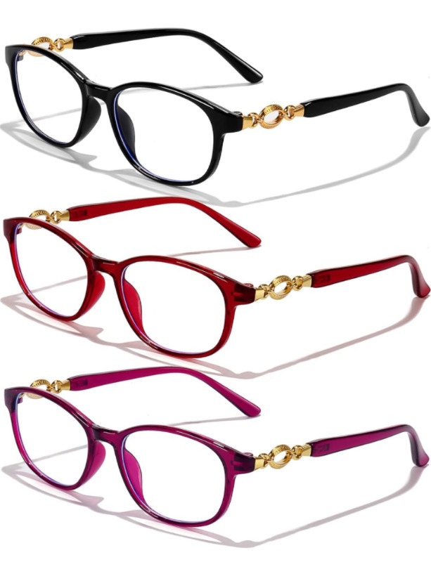 Photo 1 of 3 Pack Reading Glasses for Women,Blue Light Blocking Computer Readers Eyeglasses Anti Glare UV Ray Filter