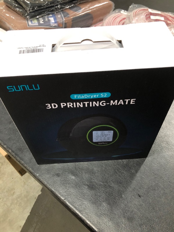 Photo 1 of SUNLU Upgraded S2 Filament Dryer Box with Fan, 360° Heating, Real-time Humidity Display, 3D Printer Filament Dehydrator for PLA, TPU, PETG, ABS, ASA, 1.75 2.85 3.00mm, 1 Kg Spool