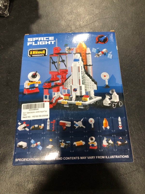 Photo 2 of 16 in 1 Space Rocket Launch Center Building Toy Set, STEM-Inspired Space Toy with Rocket, Launch Tower, Observatory, Control, Birthday Christmas Easter Gifts for 6 7 8 9 10 11 12 Year Old Boys 123-720