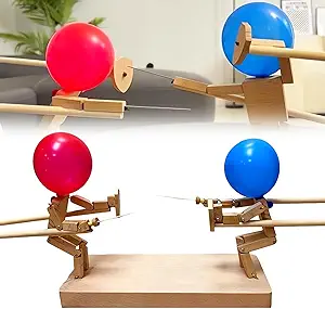 Photo 1 of Balloon Bamboo Man Battle - 2024 New Handmade Wooden Fencing Puppets (with 20pcs Balloons)