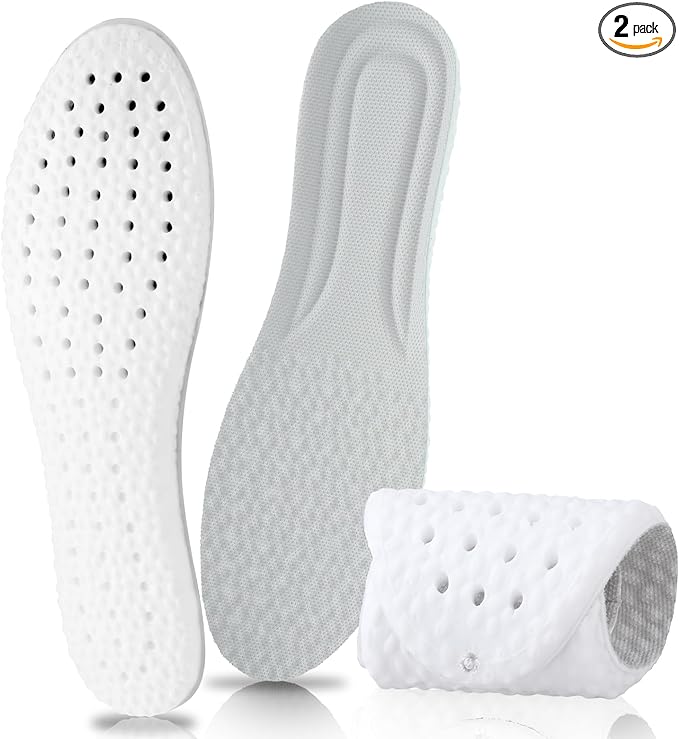 Photo 1 of Amaxiu Memory Foam Shoe Insole, Shock Absorption Sports Inserts Anti-Slip Cropable Insoles Arch Support Orthotic Insoles Soft Elastic Insoles for Men Women (Gray, Women 3-6) 