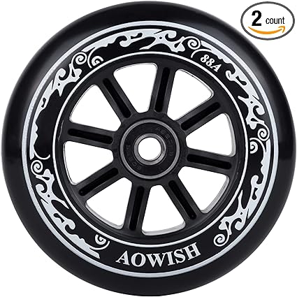 Photo 1 of AOWISH Speed Inline Skate Wheels 88A 90mm 100mm 110mm Outdoor Speed Skating Shoes Replacement wheel with Bearings ABEC-9 and Aluminum Spacers
