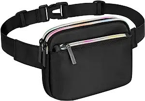 Photo 1 of Fanny Pack, Waist Pack Waist Bag Belt Bag Cross Body Bag with Adjustable Strap, Large Fanny Pack With 4-Zipper Pockets as Christmas Gifts for Women (Black)
