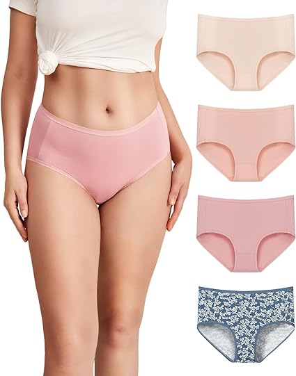 Photo 1 of Reshinee Cotton Women's Underwear Breathable Full Briefs Soft Panties Comfort Underpants Ladies Panties 4 Pack SIZE M