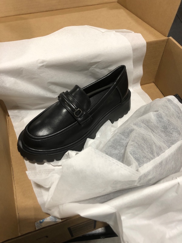 Photo 1 of Black Thick Heeled Loafers [8][38]